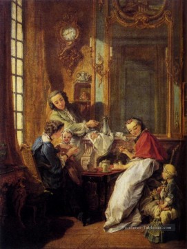 Boucher François Matin Café François Boucher Classique Rococo Peinture à l'huile
